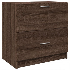 Sink Cabinet Brown Oak Engineered Wood Medium Sink Cabi...