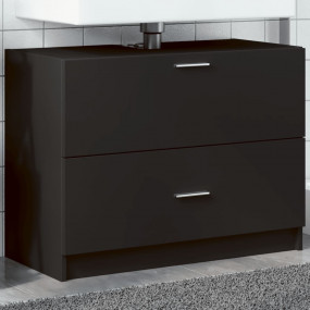 Sink Cabinet Black Engineered Wood Standard Sink Cabine...
