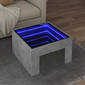 Coffee Table Concrete Grey Engineered Wood and Glass Co...
