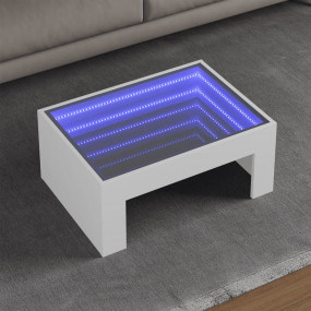 Coffee Table White Engineered wood, Glass Medium Coffee...
