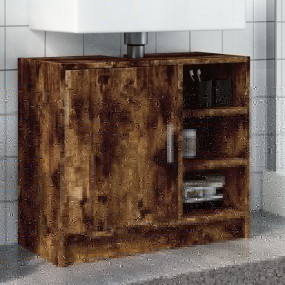 Sink Cabinet Smoked Oak Engineered Wood Medium Sink Cab...