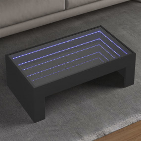 Coffee Table Black Engineered wood, Glass Medium Coffee...
