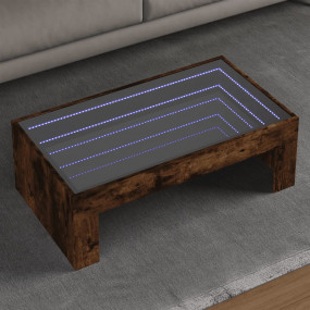 Coffee Table Smoked oak Engineered wood and glass Compa...