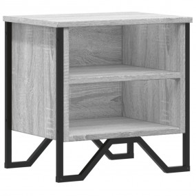 Bedside Cabinet Gray Sonoma Engineered Wood, Metal Smal...