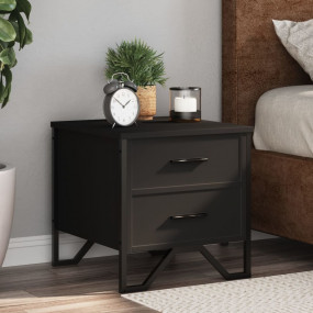 Bedside Cabinet Black Engineered wood, metal Medium