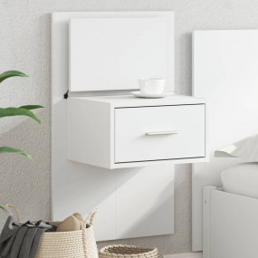 Wall-mounted Bedside Cabinet White Engineered wood Medi...