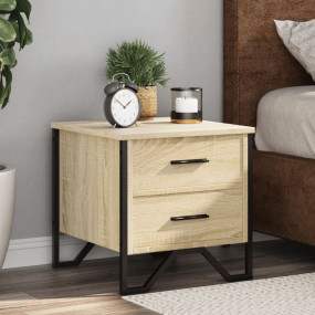 Bedside Cabinet Sonoma oak Engineered wood, metal Mediu...