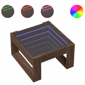 Coffee Table Brown Oak Engineered wood, Glass 19.7x20.9...