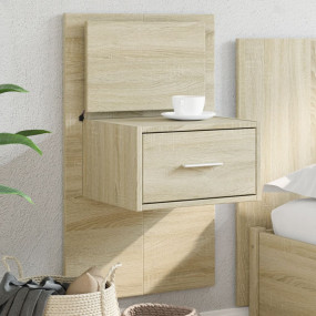 Wall-mounted Bedside Cabinet Sonoma Oak Engineered wood...