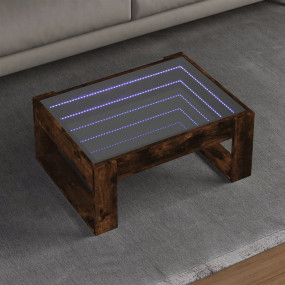 Coffee Table Smoked Oak Engineered wood and glass