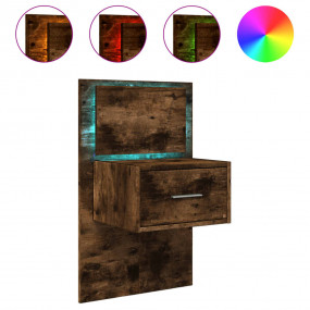 Wall-mounted Bedside Cabinet Smoked oak Engineered wood...
