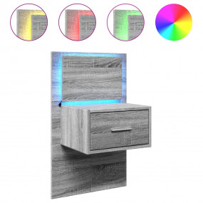 Wall-mounted Bedside Cabinet Grey Sonoma Engineered woo...