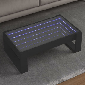 Coffee Table Black Engineered wood, Glass 35.4 x 20.9 x...