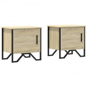 Bedside Cabinet Set of 2 Sonoma oak Engineered wood, Me...