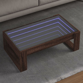 Coffee Table Brown Oak Engineered wood, Glass Medium Co...
