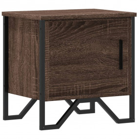 Nightstand Brown Oak Engineered Wood 15.7 x 11.8 x 15.7...