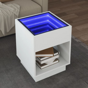 Coffee Table White Engineered wood, Glass Medium Coffee...