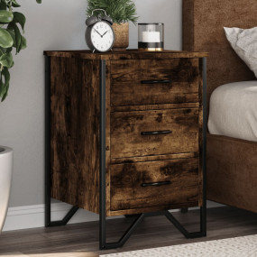 Bedside Cabinet Smoked oak Engineered wood, metal