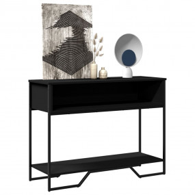 Console Table Black Engineered wood and metal Medium