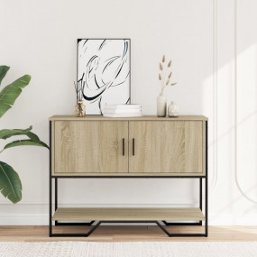 Console Table Sonoma Oak Engineered Wood, Metal Medium