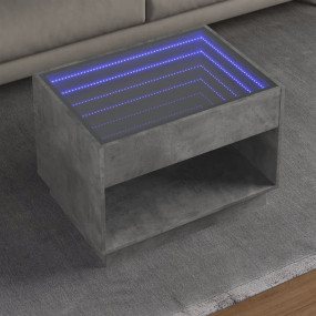 Coffee Table Concrete Grey Engineered Wood, Glass 27.6x...