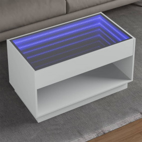 Coffee Table White Engineered wood, Glass Medium