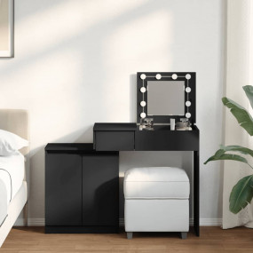 Dressing Table Black Engineered wood, Glass 45.3 x 14.6...