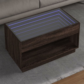 Coffee Table Brown Oak Engineered wood, Glass Large Cof...