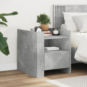 Bedside Cabinet Concrete Grey Engineered Wood