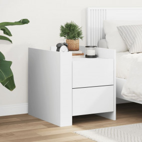 Bedside Cabinet White Engineered wood 17.7 x 19.7 x 19....