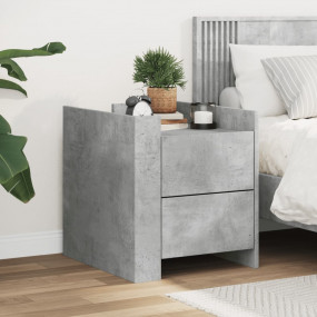 Bedside Cabinet Concrete Grey Engineered Wood 17.7x19.7...
