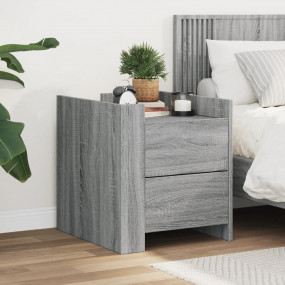 Bedside Cabinet Grey Sonoma Engineered Wood Medium Nigh...