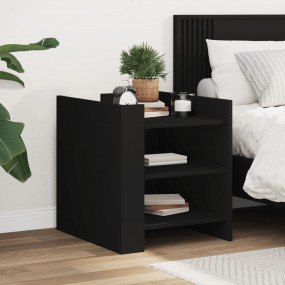 Bedside Cabinet Black Engineered wood Standard Bedside ...