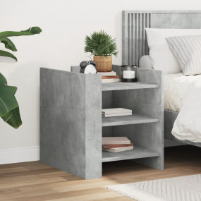 Bedside Cabinet Concrete Grey Engineered Wood 17.7x19.7...