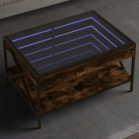 Coffee Table Smoked oak Engineered wood, glass, metal M...
