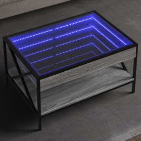 Coffee Table Grey Sonoma Engineered Wood, Glass, Metal ...