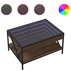 Coffee Table Brown oak Engineered wood, glass, metal Me...