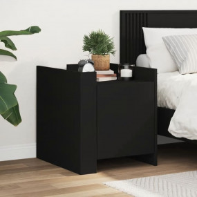Bedside Cabinet Black Engineered wood Medium Bedside Ca...