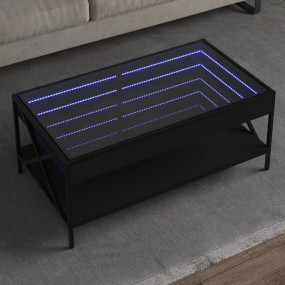 Coffee Table Black Engineered wood, Glass, Metal Medium