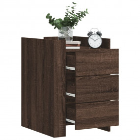 Bedside Cabinet Brown oak Engineered wood Compact Bedsi...