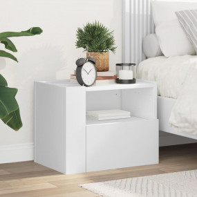 Wall-mounted Bedside Cabinet White Engineered wood