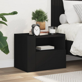 Wall-mounted Bedside Cabinet Set of 2 White Engineered ...