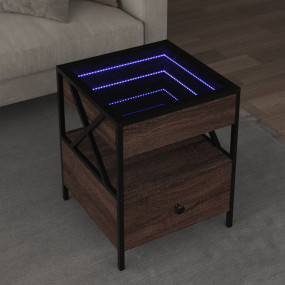 Coffee Table Brown Oak Engineered wood, glass, metal Co...