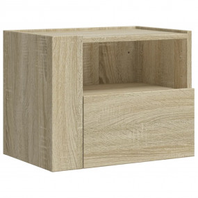 Wall-mounted Bedside Cabinet Sonoma oak Engineered wood...