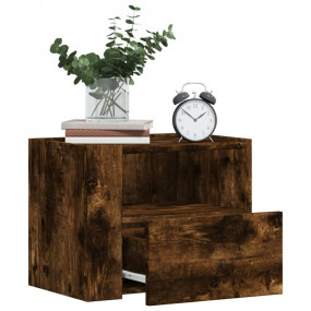 Wall-mounted Bedside Cabinet Smoked Oak Engineered wood...