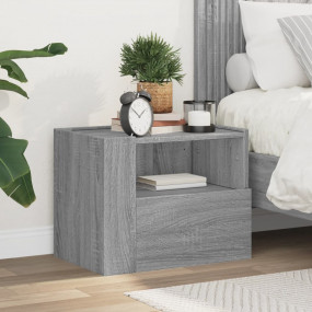 Wall-mounted Bedside Cabinet Grey sonoma Engineered woo...