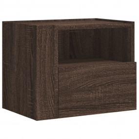 Wall-mounted Bedside Cabinet Brown Oak Engineered wood ...