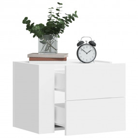Wall-mounted Bedside Cabinet White Engineered wood