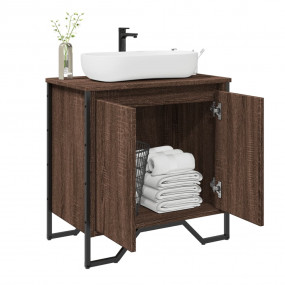 Bathroom Sink Cabinet Brown Oak Engineered Wood 23.6x13...