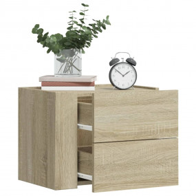 Wall-mounted Bedside Cabinet Sonoma Oak Engineered Wood